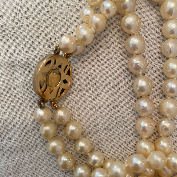 Lovely vintage Art Deco pearl necklace opal clasp - Picture 5 of 7